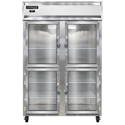 Continental Refrigerator 2RNGDHD 52" W Two-Section Glass Door Reach-In Refrigerator