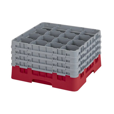 Cambro 16S900163 Camrack Glass Rack With (4) Soft Gray Extenders - 2 Cases