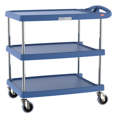 Metro MY2030-34BU 34.38" W x 23.44" D x 35.5" H Blue Plastic Shelf myCart Series Utility Cart