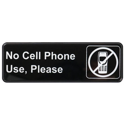 Winco SGN-334 9"W x 3"H Black Sign