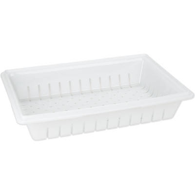 Carlisle 1064802 26" W x 18" D x 5" H Polyethylene White Rectangular StorPlus Colander