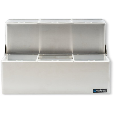 San Jamar B6706inL 18"W x 12"D x 12-5/8"H Stainless Steel Step Condiment Center