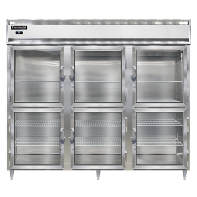 Continental Refrigerator D3RENGDHD 85.5" W Three-Section Glass Door Reach-In Designer Line Wide Refrigerator