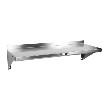 John Boos BHS1672 Shelf Wall-Mounted 72"W 1-1/2" Rear Up-Turn 18/300 Stainless Steel