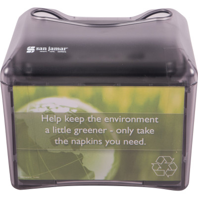 San Jamar H4005TBK Full Fold Napkin Dispenser Translucent Black Pearl