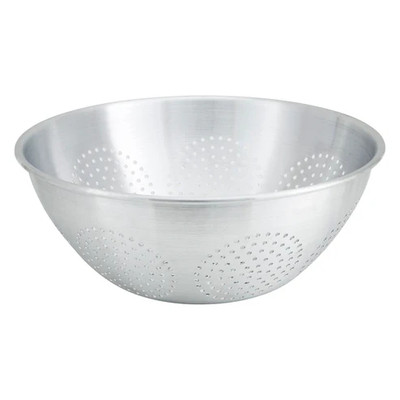 Winco ALO-12 12 Qt. Aluminum Chinese Colander