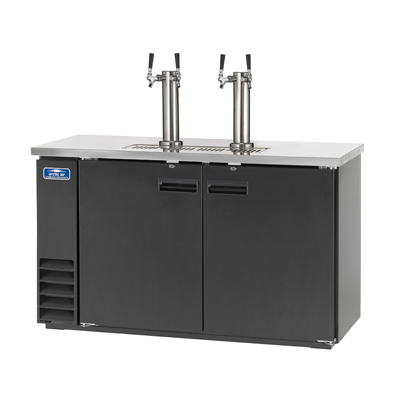 Arctic Air ADD60R-2 61"W Black Stainless Steel Solid Door Direct Draw Draft Beer Dispenser