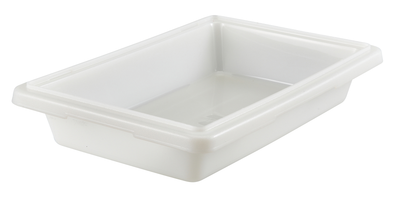 Cambro 12183P148 1.75 Gal. 18&quot; W x 12&quot; D x 3 1/2&quot; H Natural White Polyethylene Food Storage Container - 6/Case