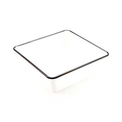 American Metalcraft MRCW9 98 Oz. Plastic White With Black Rim Square Endurance Serving Bowl