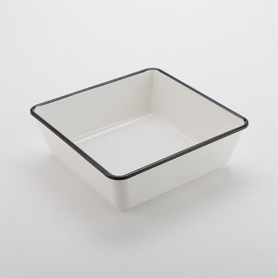 American Metalcraft MRCW9 98 Oz. Plastic White With Black Rim Square Endurance Serving Bowl