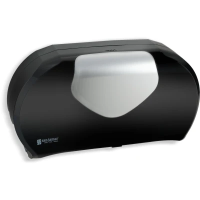 San Jamar R4070BKSS Summit Twin Bath Tissue Dispenser 20-1/4"