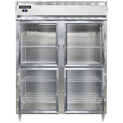 Continental Refrigerator D2RESNSAGDHD 57" W Two-Section Glass Door Reach-In Designer Line Wide Refrigerator
