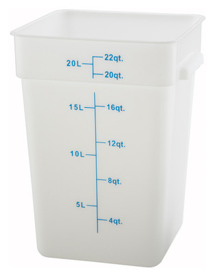 Winco PESC-22 22 qt White Square Storage Container