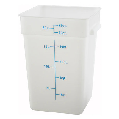 Winco PESC-22 22 qt White Square Storage Container