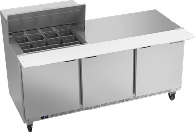 Beverage Air SPE72HC-12M 72" W Three-Section Three Door Mega Top Refrigerated Counter