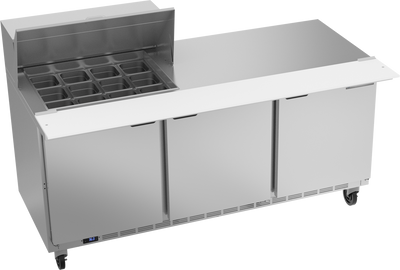 Beverage Air SPE72HC-12M 72" W Three-Section Three Door Mega Top Refrigerated Counter