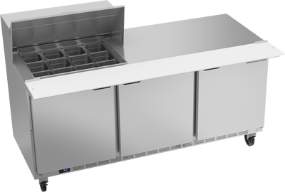 Beverage Air SPE72HC-12M 72" W Three-Section Three Door Mega Top Refrigerated Counter