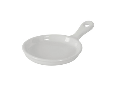 Tuxton GLP-650 5-7/8" 6-1/2 Oz. Porcelain Porcelain White Round Mini Skillet (1 Dozen)