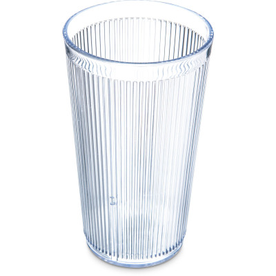 Carlisle 402007 20 Oz. Clear SAN Plastic Ribbed Texture Crystalon Stack-All Tumbler