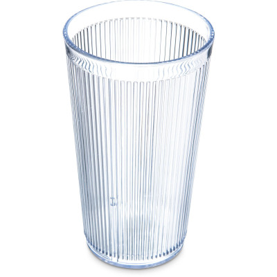Carlisle 402007 20 Oz. Clear SAN Plastic Ribbed Texture Crystalon Stack-All Tumbler