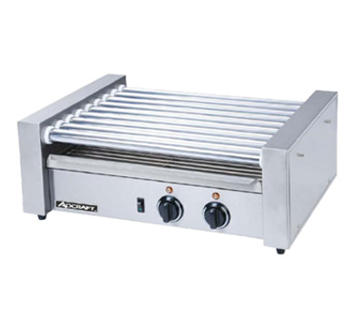Admiral Craft RG-09 22.5&quot; W Stainless Steel Roller-Type Hot Dog Grill - 720 Watts