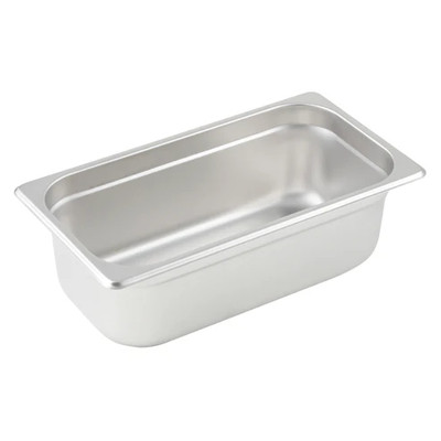 Winco SPJL-304 4" Deep 1/3 Size Stainless Steel Steam Table Pan