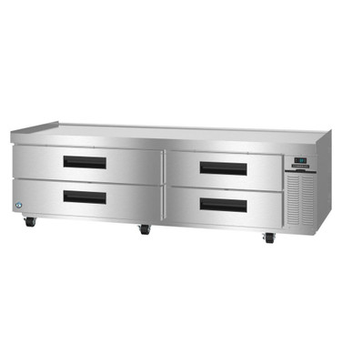 Hoshizaki CR85B Steelheart 85" W All Stainless Steel 2-Section with 4 Drawers Refrigerated Equipment Stand - 115 Volts