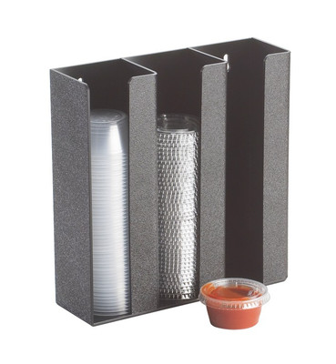 Cal-Mil 278-2 Black Plastic 9"W x 2-1/2"D x 9"H Classic Lid/Ramekin Organizer