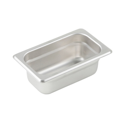 Winco SPJL-902 2-1/2" Deep 1/9 Size Stainless Steel Steam Table Pan