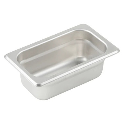 Winco SPJL-902 2-1/2" Deep 1/9 Size Stainless Steel Steam Table Pan