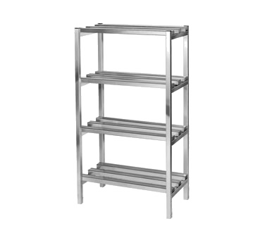 Channel DR2436-4 Lifetime Tough Dunnage Shelving Unit 36"W 2500 Lbs. Capacity Welded Aluminum Construction
