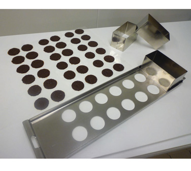 Matfer Bourgeat 385050 Chocolate Tuile Kit 25" L x 6.5"W x 3.75" H Perforated Plate All Stainless Steel Construction