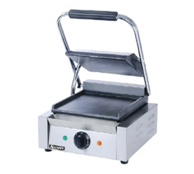Adcraft SG-811/F 12" W Cast Iron Smooth Plates Countertop Sandwich Grill - 120 Volts