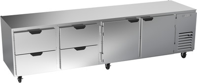 Beverage Air UCRD119AHC-4 119"W Four-Section Reach-In Undercounter Refrigerator