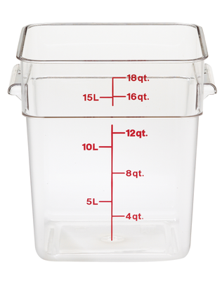 Food Storage Container, 4 Qt, Plastic, White, Square, Cambro 4SFSP148