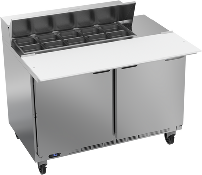 Beverage Air SPE48HC-10C 48" W Two-Section Two Door Sandwich Top Refrigerated Counter