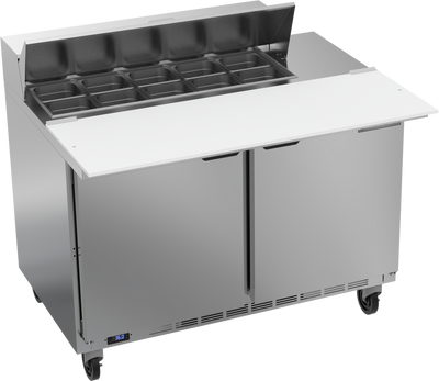 Beverage Air SPE48HC-10C 48" W Two-Section Two Door Sandwich Top Refrigerated Counter