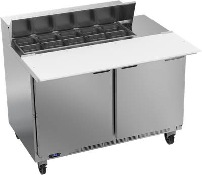 Beverage Air SPE48HC-10C 48" W Two-Section Two Door Sandwich Top Refrigerated Counter