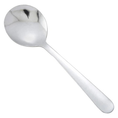 Winco 0082-04 6" 18/0 Stainless Steel Bouillon Spoon (24 Pieces Per Pack)