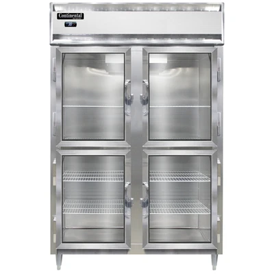 Continental Refrigerator D2RSNGDHD 52" W Two-Section Glass Door Reach-In Designer Line Refrigerator