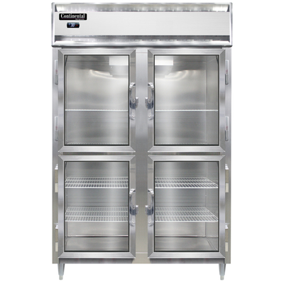 Continental Refrigerator D2RSNGDHD 52" W Two-Section Glass Door Reach-In Designer Line Refrigerator