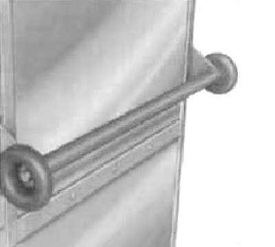 Cres Cor 1087 000 Stainless Steel Rod Push Handle with Donut Bumper