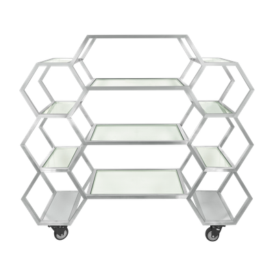 Eastern Tabletop ST1730 63"W x 17-3/4"D x 60"H Stainless Steel Honeycomb Mobile Buffet