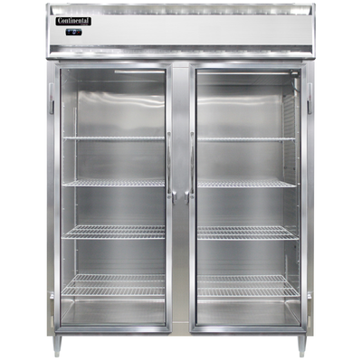 Continental Refrigerator D2FENSAGD 57" W Two-Section Glass Door Reach-In Designer Line Wide Freezer - 115 Volts