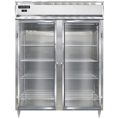 Continental Refrigerator D2FENSAGD 57" W Two-Section Glass Door Reach-In Designer Line Wide Freezer - 115 Volts
