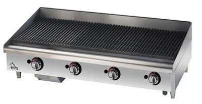Star 6148RCBF Star-Max® 48" Gas Countertop Charbroiler with Adjustable Manual Controls - 160,000 BTU
