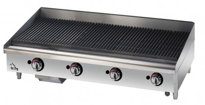 Star 6148RCBF Star-Max® 48" Gas Countertop Charbroiler with Adjustable Manual Controls - 160,000 BTU