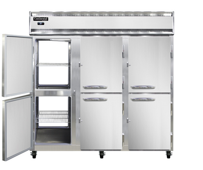 Continental Refrigerator 3R-PT-HD 78"W Three-Section Solid Door Refrigerator