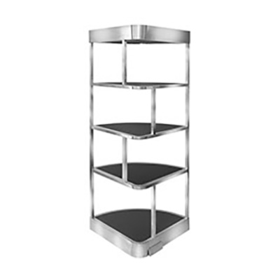 Eastern Tabletop ST1860W 33-1/2"W x 22"D x 74-3/4"H Black 18/10 Stainless Steel Pie Mobile Buffet Display System
