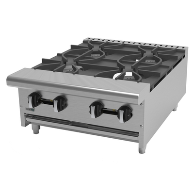 Asber AEHP-4-24-NG 24" W Stainless Steel Natural Gas Standard Countertop Hotplate - 120,000 BTU